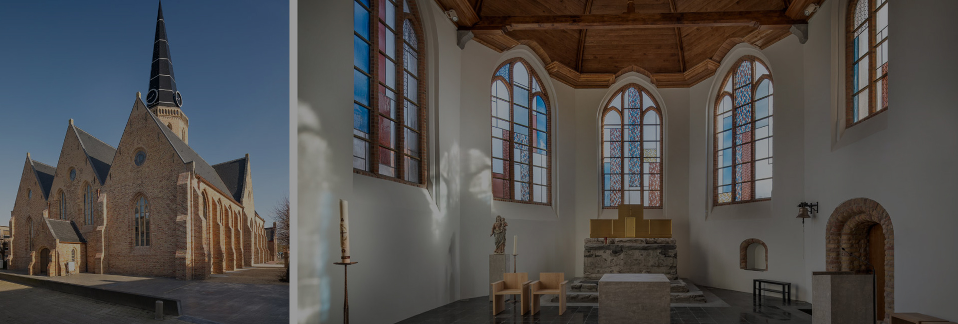 Restored church, new windows in Westkapelle!